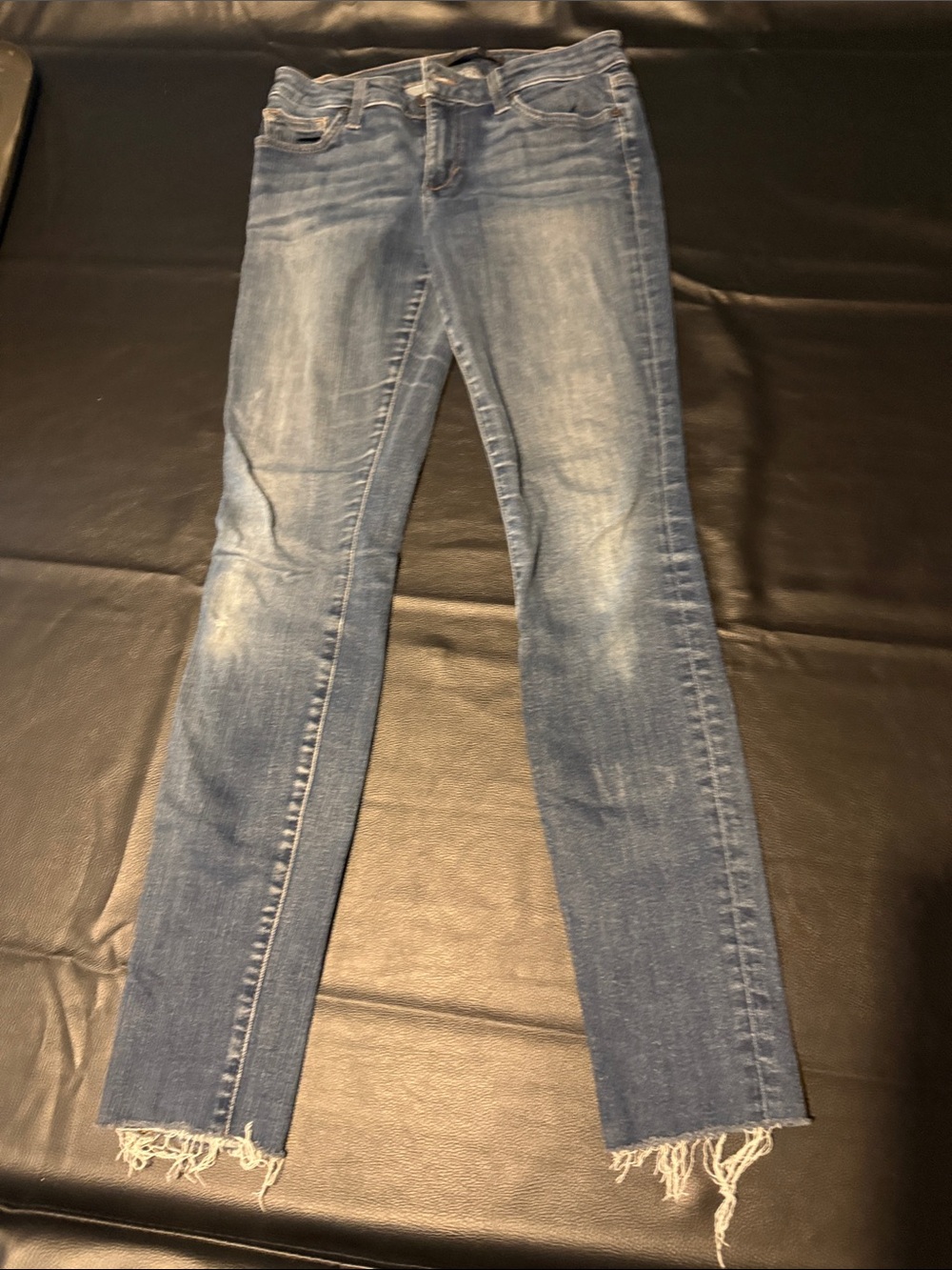 Joe's Jeans Women's Faded Blue Skinny Jeans with Frayed Hem